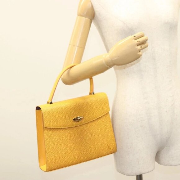 LOUIS VUITTON Epi Malesherbes Hand Bag Tassili Yellow Jonne - Picture 1 of 16
